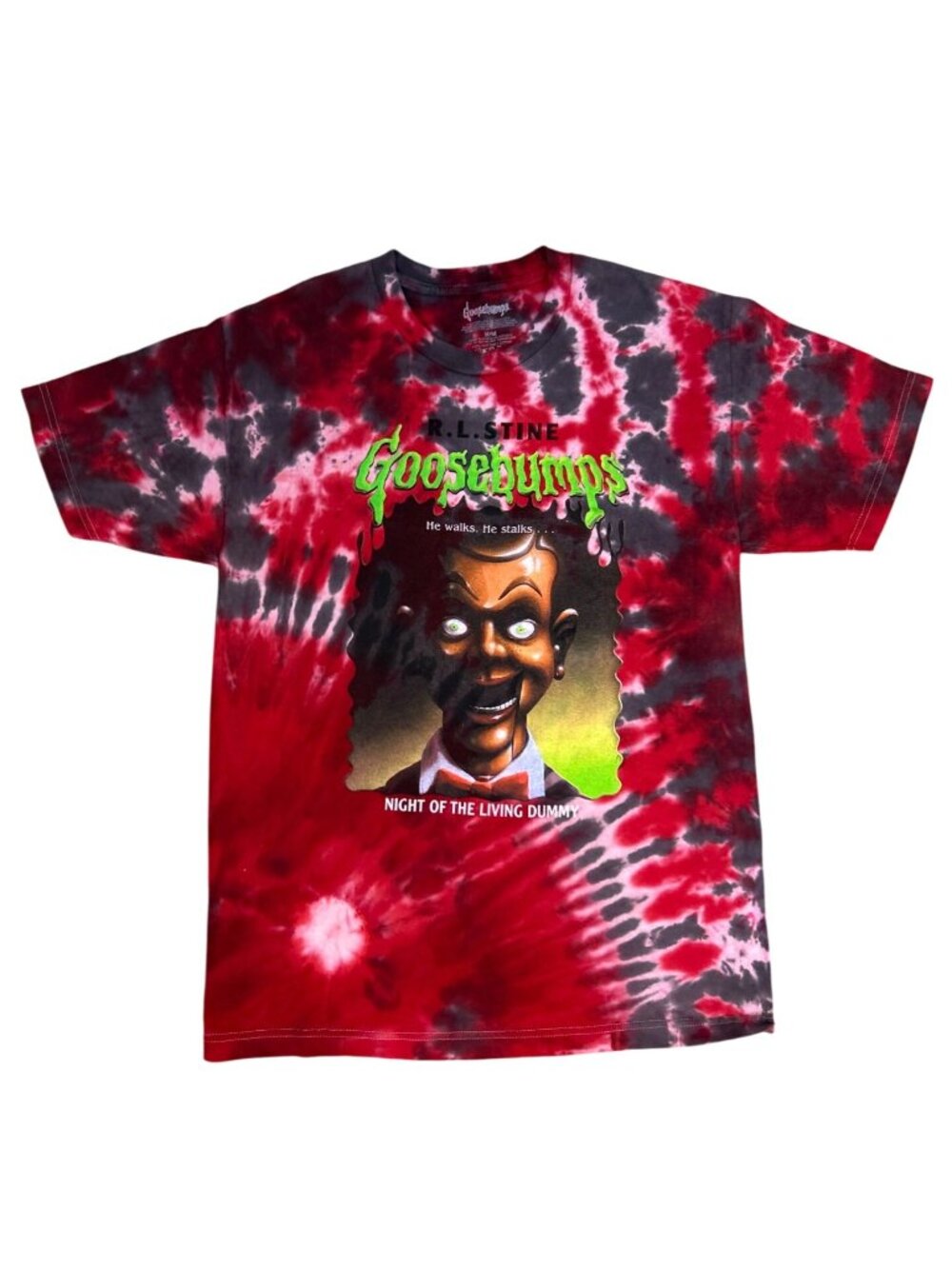 Goosebumps Night Living Dummy T Shirt Men's M Tie Dye Y2K 90s Graphic Tee